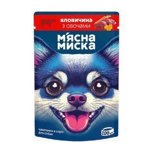 Вологий корм &laquo;М&rsquo;ясна Миска&raquo; для собак з яловичиною та овочами, 100 г 34 фото